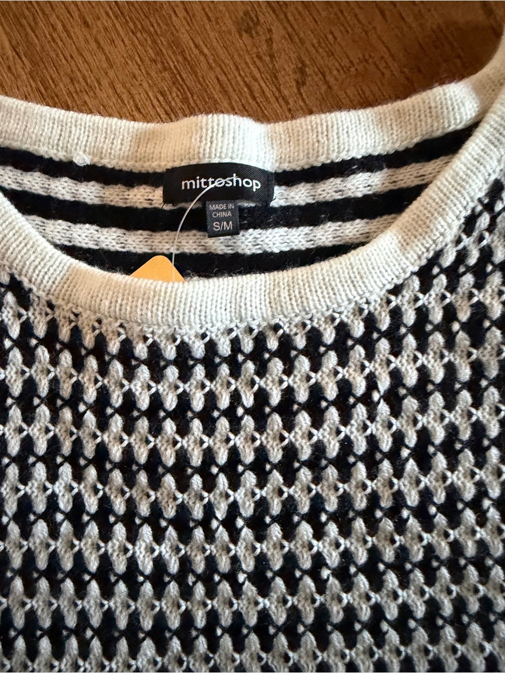 mittoshop Black & White Geometric Crewneck Sweater - size s/m - Picture 6 of 7